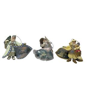 Vintage Collectible Old World Santas Christmas Ornaments Thomas Kinkade Set of 3